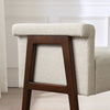 Modern Fabric Upholstered Entryway Storage Bench with Wooden Legs and Armrests