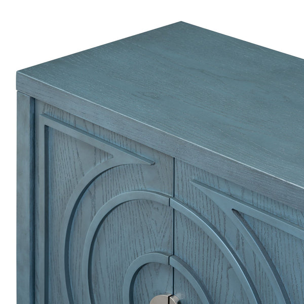 Retro Sideboard with Circular Groove Design