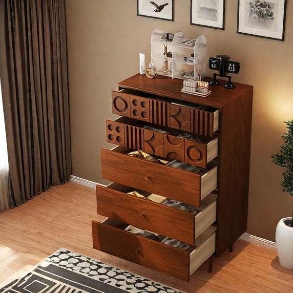 Retro Carved Modern Simple Wooden Accent Chest