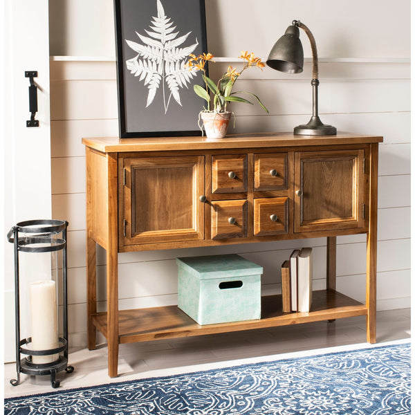 SAFAVIEH Milenija Oak Finish Storage Sideboard - 45.7" x 15" x 34"
