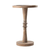 STKT Pedestal Small Drinking Table, Farmhouse Tray Top End Table, Distressed Natural Wood Colour