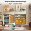 Shoe Cabinet with Doors and Drawer, Modern Rattan Shoe Storage Cabinet for Entryway, Mint Green