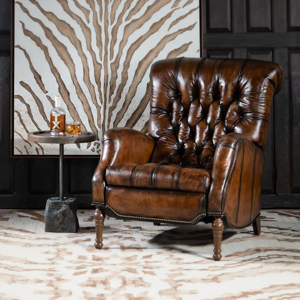 Nordic Leather Chesterfield Single Seater Sofa
