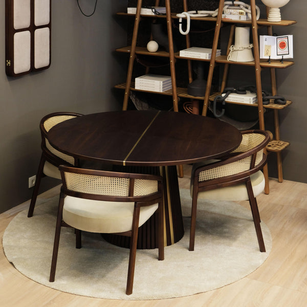 21st Rattan Spencer Dining Chair Wood Handmade in Portugal by Wood Tailors