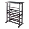 Taggert 24 Bottle Floor Wine Bottle & Glass Rack in Dark Espresso
