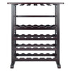 Taggert 24 Bottle Floor Wine Bottle & Glass Rack in Dark Espresso