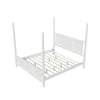 Traditional Solid Wood Four Poster Bed With Horizontal Grille Design