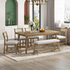 Trexm Farmhouse 6-piece Dining Sets with Upholstered by GDFStudio