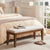 Upholstered Fabric Entryway Bench, Bedroom Bench for End of Bed Beige, Solid Wood 44-inch