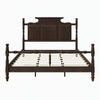 Vintage Country Style Wood Four Poster Platform Bed with 56.9" High Crown-like Headboard, No Box Spring Needed