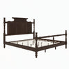 Vintage Country Style Wood Four Poster Platform Bed with 56.9" High Crown-like Headboard, No Box Spring Needed