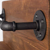 Wanakah 4 Bottle Solid Wood Wall Mounted Wine Bottle & Glass Rack in Brown/Black