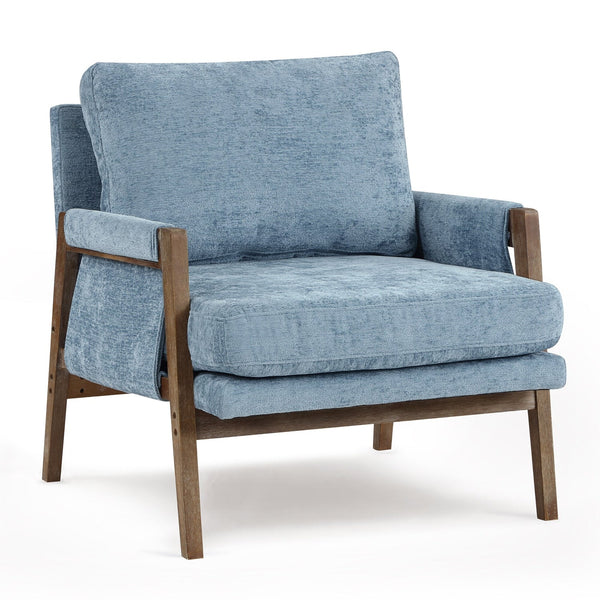 Mid-Century Modern 30" W Chenille Upholstered Accent Leisure Armchair