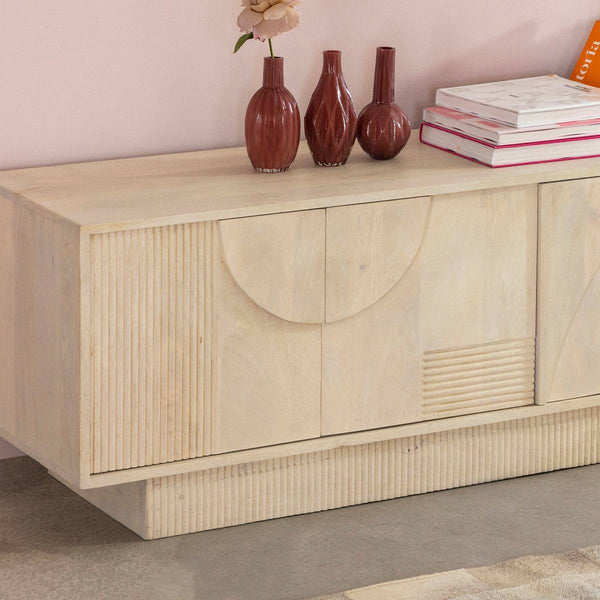 Miliam bleached mango wood TV cabinet