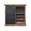Helsinki brushed mango wood and metal bar cabinet