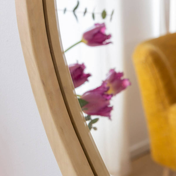 Marley Light Mango Wood Abstract Mirror