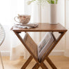 Charline mango wood and cane magazine rack
