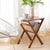 Charline mango wood and cane magazine rack