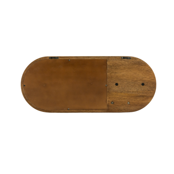 Remick dark mango wood oval mirror