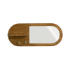Remick dark mango wood oval mirror
