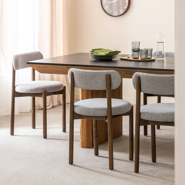 Aline dark beech wood and fabric chair (set of 2)