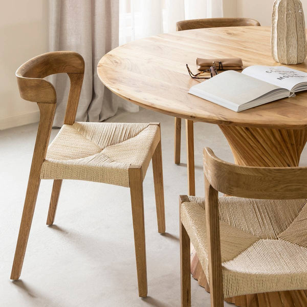 Auren Oak and Rope Chair (Set of 2)