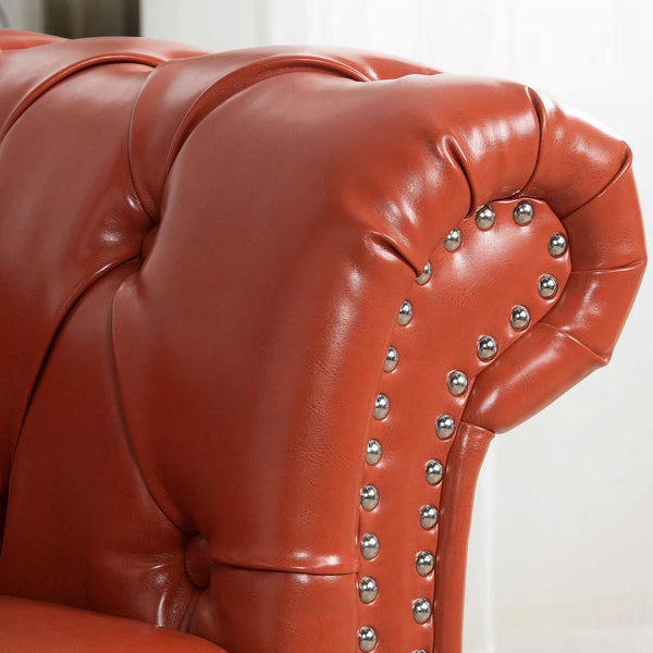 Kan Leather Chesterfield Three Seater Sofa
