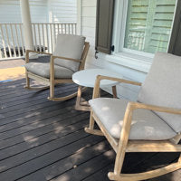 Zoller 26'' Wide Modern Soft Arm Rocking Chair with Wooden Frame and Removable Cushion