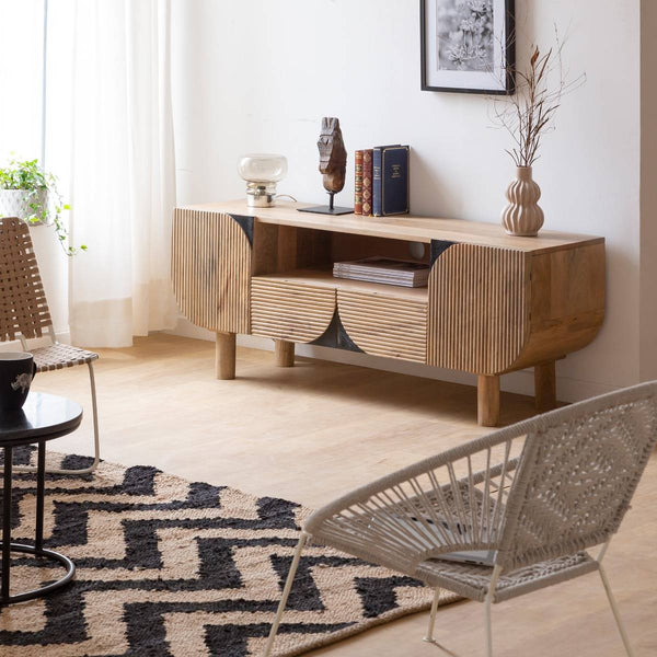 Loëvan mango wood TV cabinet