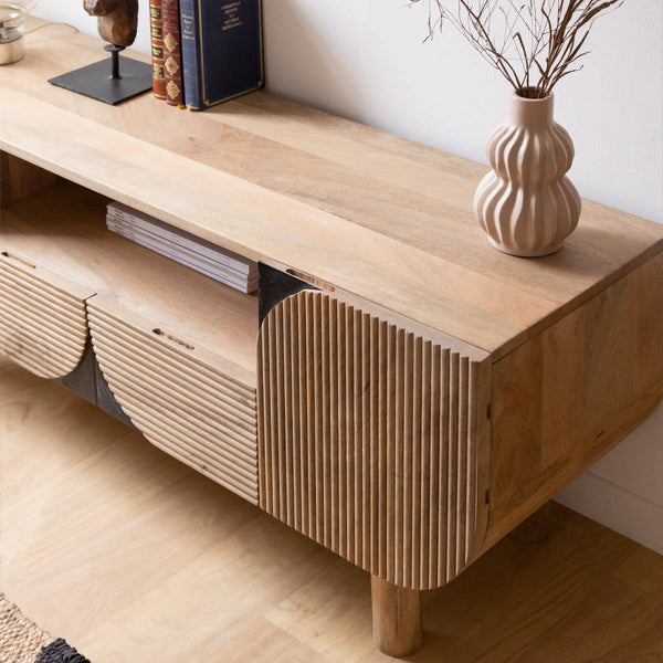 Loëvan mango wood TV cabinet