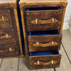 Luxury Leather Chestnut Brown Bedroom Nightstands