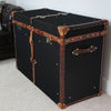 Black Millerain & Leather Console Trunk