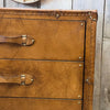 Triple Luxury Leather Drawer Tan Console