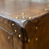 Handmade luxury leather end table with draws