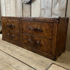 Handmade luxury leather end table with draws