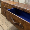 Handmade luxury leather end table with draws