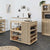 Saulk - Brown wood kitchen island