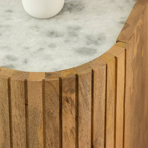 Adler mango wood and marble sideboard