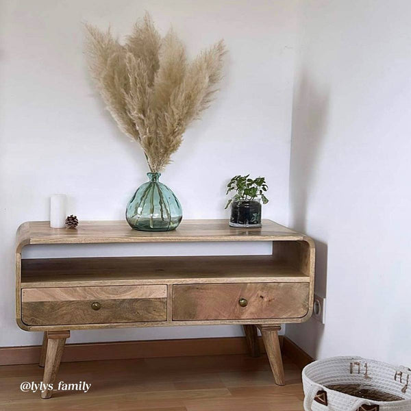 Small TV cabinet in mango wood Maëva