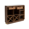 Bar in mango wood and Siena white marble