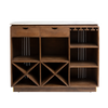 Bar in mango wood and Siena white marble