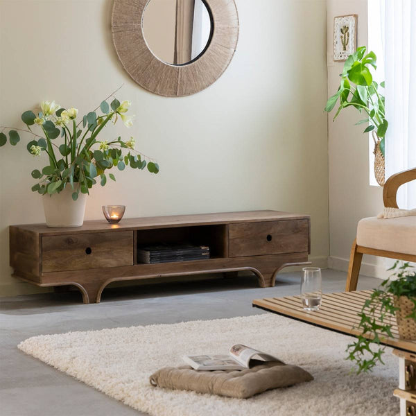 Daelan Dark Mango Wood TV Stand