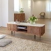 Judith acacia wood and white marble TV cabinet