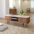 Judith acacia wood and white marble TV cabinet