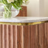 Judith acacia wood and white marble TV cabinet