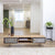 TV cabinet in acacia wood and Como stone