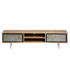TV cabinet in acacia wood and Como stone
