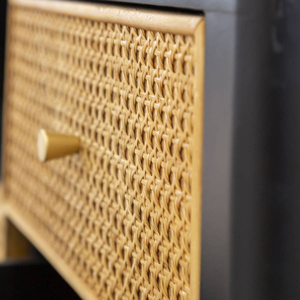 Volterra wicker and metal TV cabinet