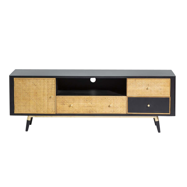 Volterra wicker and metal TV cabinet