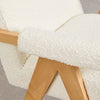 Round table set Ø120 cm in ash veneer Aura and 4 dining chairs in wood and bouclé fabric Lucca